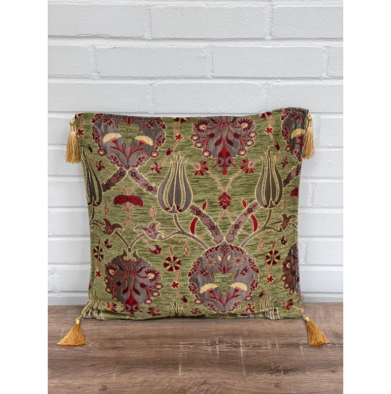 Floral Cotton Blend Pillow Cover