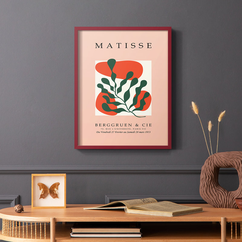 Matisse CDL XXII, reproduction encadrée - bois massif, Rouge, H 10 po x l 8 po