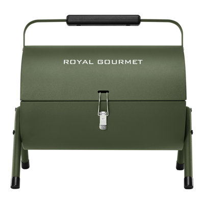 Royal Gourmet Portable Charcoal Grill with 4 Air Vents and Lid Handle, Olive Green