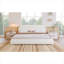 Structure de lit simple revêtue de tissu d'ameublement en bois massif de très grande taille simple de style moderne
