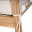 Causeuse d'extérieur en bois d'acacia de patio, durable et élégante avec coussins beiges et corde brun clair