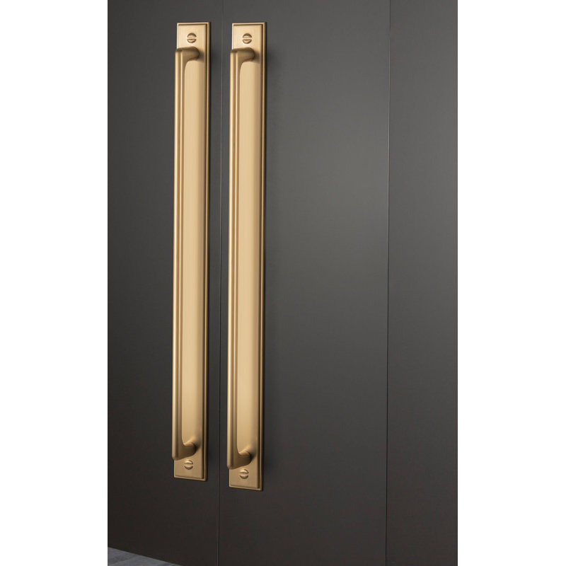 Poignée de bar classique avec contre-plaque, Bronze champagne, 12 9/16"
