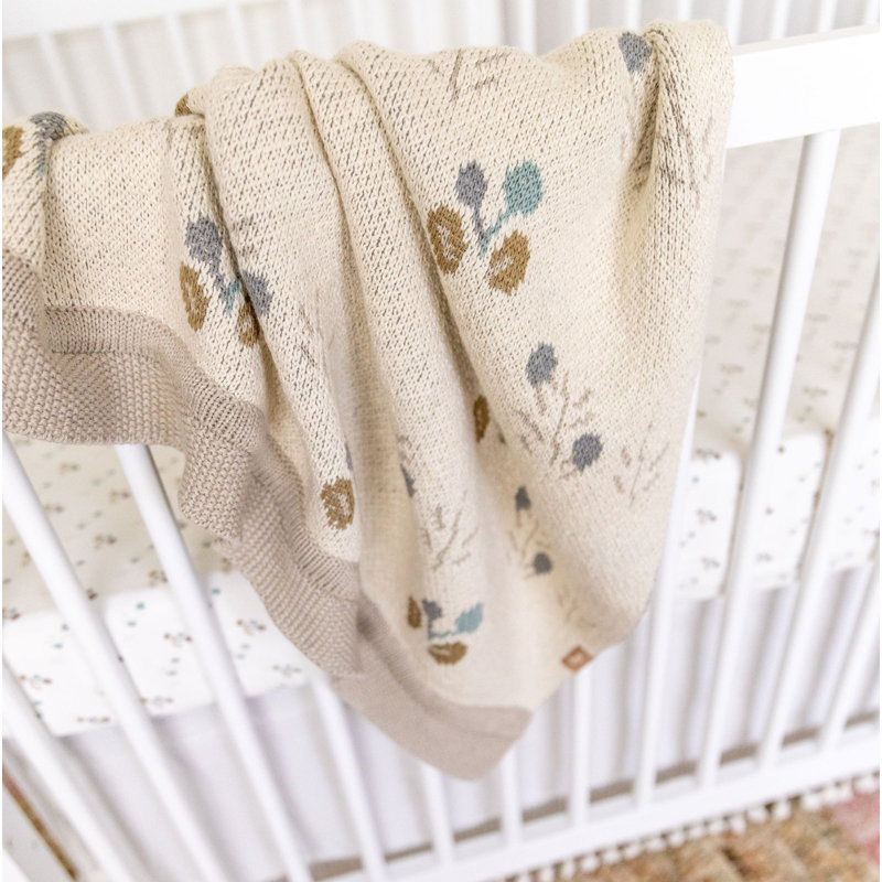 Avery Organic Cotton Knitted Baby Blanket (poppy)
