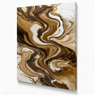 Abstrait art fluide sur toile brune 96