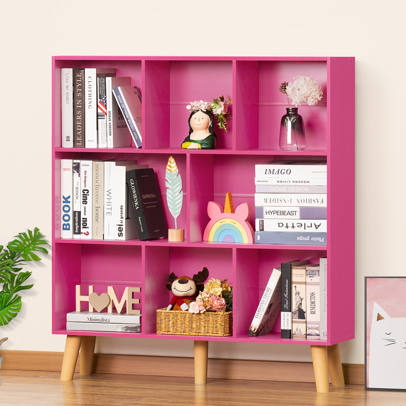 8 Cube Book Shelf,3 Tier Bookshelf With Legs, Modern Open Storage Organizer,Boho Bookcase,Display Cabinet Shelf Free Standing Bookshelves For Bedroom,Living Room,Office
