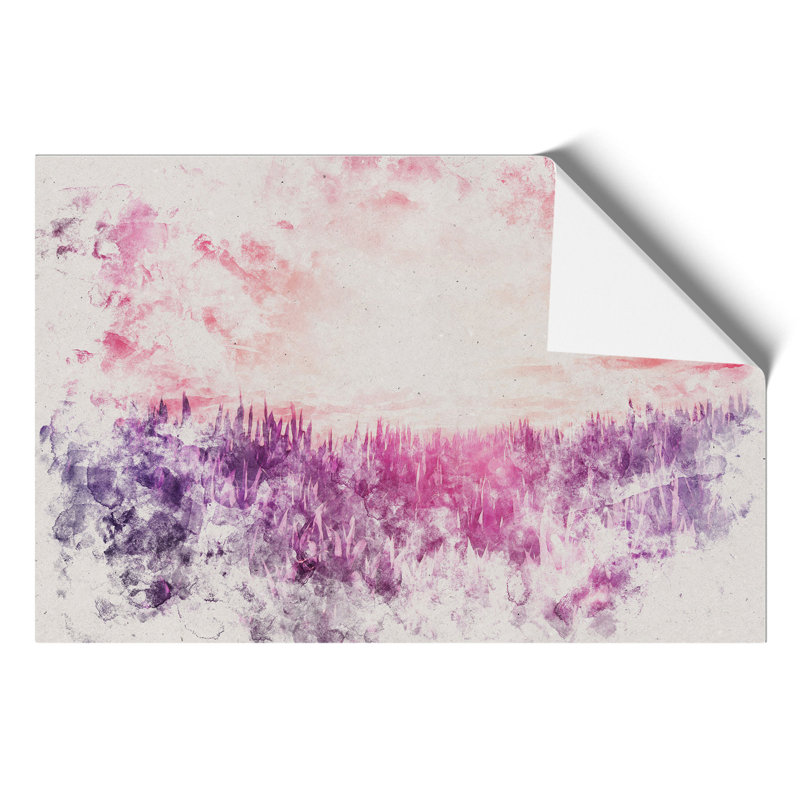 Purple Meadow Watercolour - Frameless Print, 42cm H x 59cm W x 0.1cm D