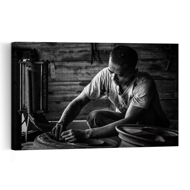 Intense Tire Repair Contemporary Wall Art Print 1 Piece Wrapped Canvas Wall Art, 101.6cm H x 152.4cm W