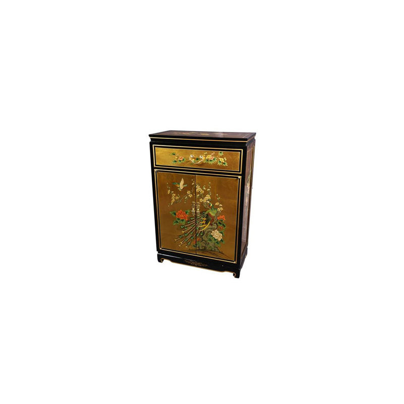 Dhruvika Mother of Pearl Shoe Storage Cabinet, Gold