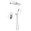 Système de douche pour salle de bain avec douche à effet de pluie de 10 po et robinet à main au fini bronze huilé, avec fixation murale et finition mobile-127368464