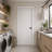 DEPOT E-SHOP 24 in. x 80 in. PVC AquaDoor Kit - Waterproof Interior Slab Door with Adjustable WPC Frame, Weatherstrip and Trim Molding for Bathroom, Kitchen and Laundry Room - Snow White