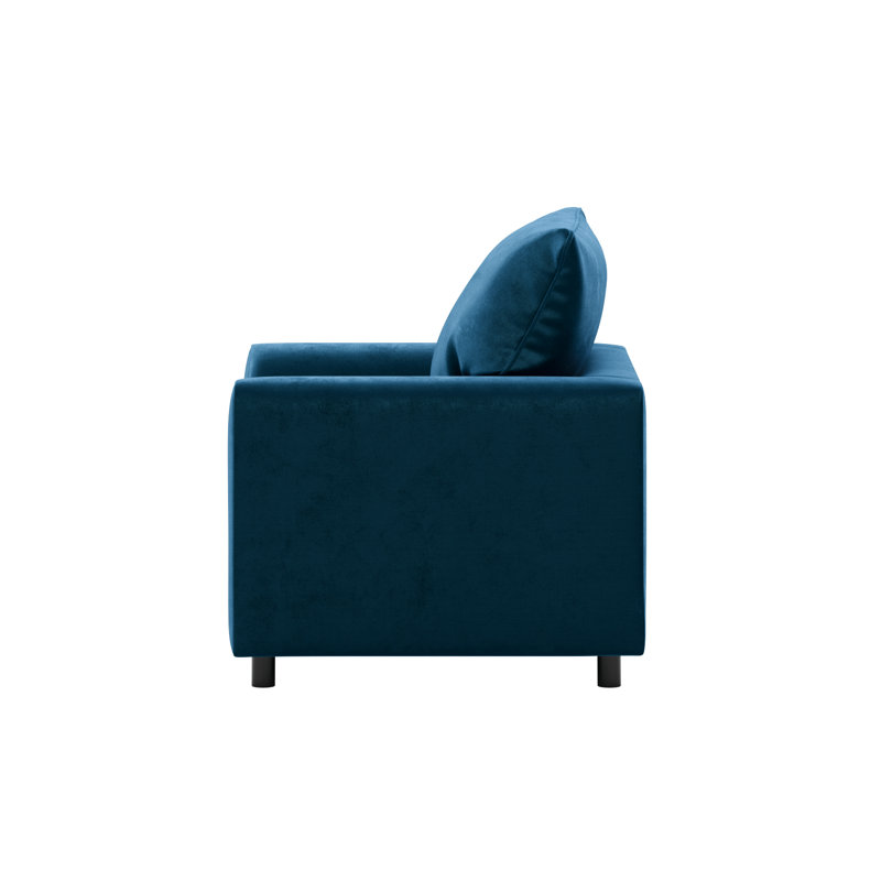 Awn Velvet Armchair, Dark Blue