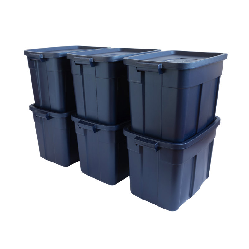 Rubbermaid 6 Piece Roughneck Storage Totes with Lids Set