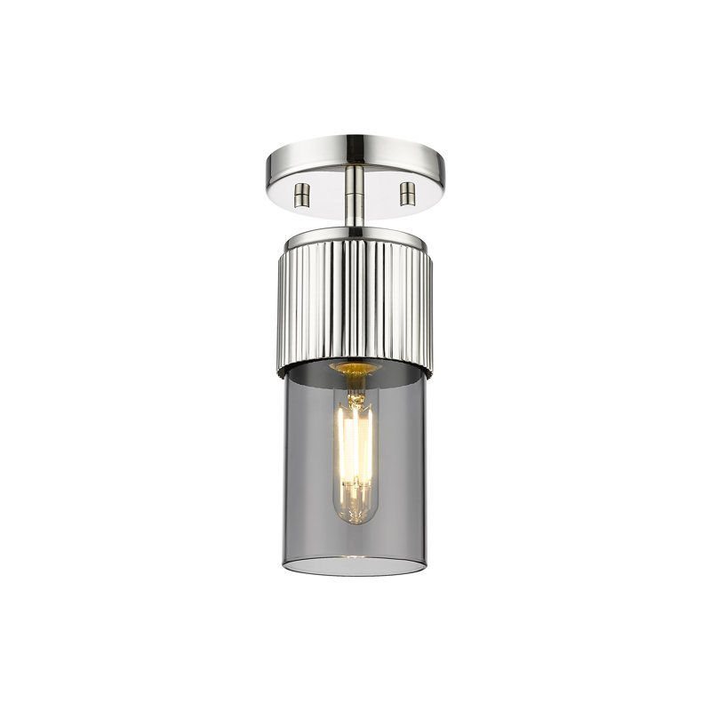 Plafonnier encastré 12 lumières Bolivar, Nickel poli, H 8,75 po x l 4 po x P 4 po, Plaqué couleur fumée