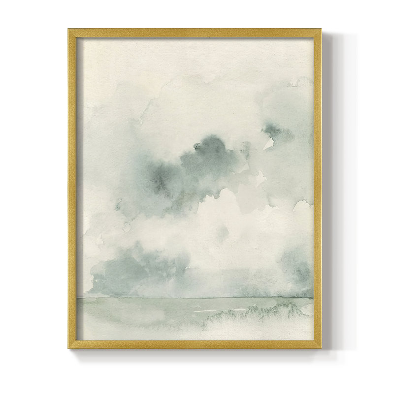 «Ocean Impression I», reproduction encadrée - bois massif, Or, H 28 po x l 22 po