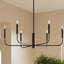 Grand lustre noir mat à six lumières Reines-127380276-130106214