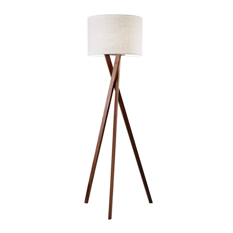 Lampe trépied 63 po Harcourt, Noyer clair