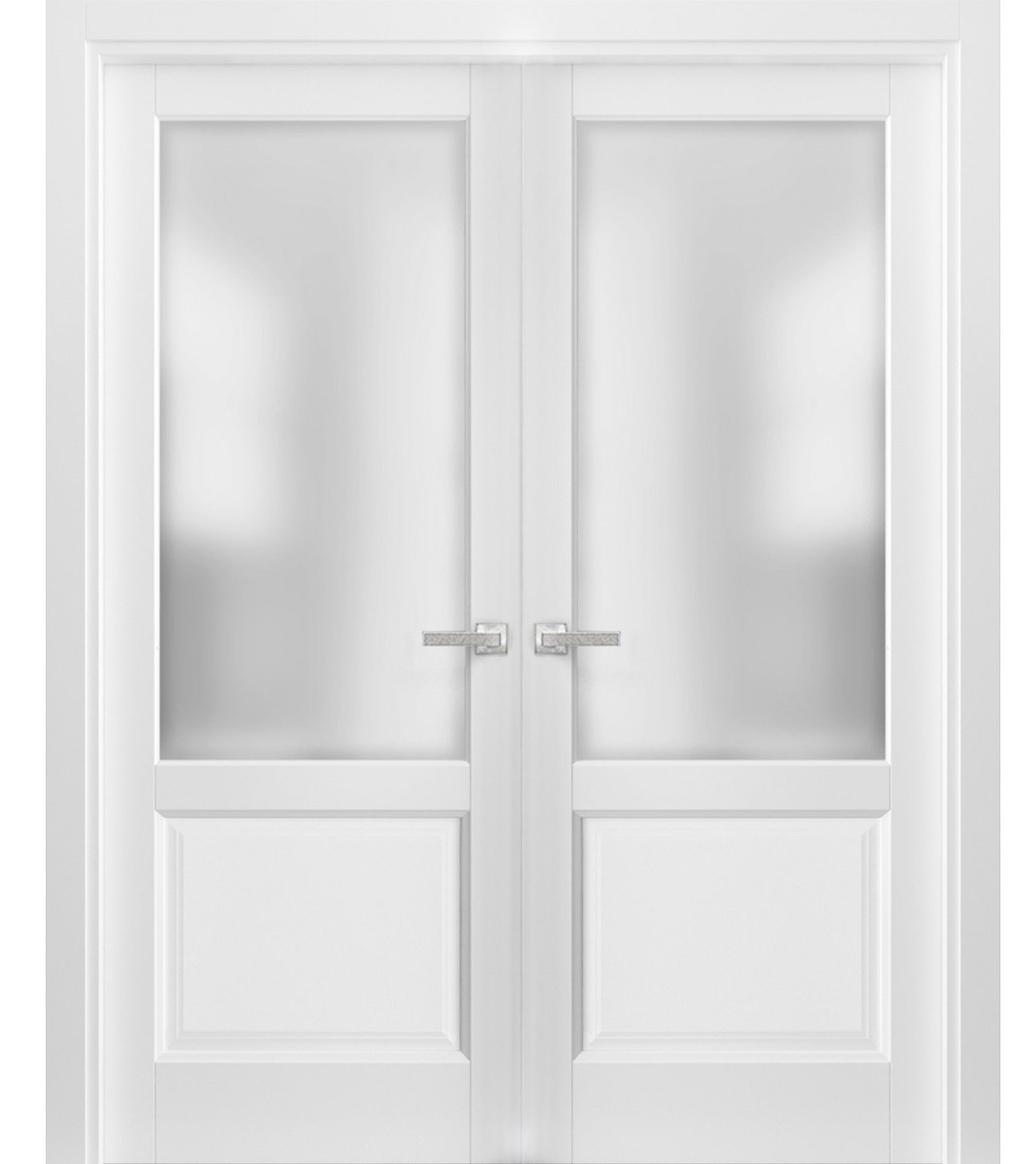 Frosted Glass French Door Solid French Double Doors | Planum 2132