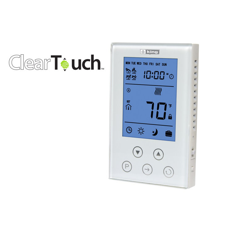 White Digital Programmable Thermostat with Touch Screen