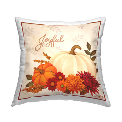 Coussin Joyful Floral Pumpkins