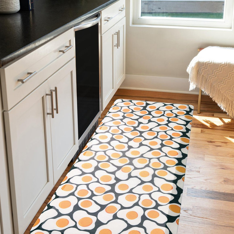 Delloyd Modern Abstract Water Resistant Anti-Fatigue Non-Skid Kitchen Mat, Rectangle 2' x 5'