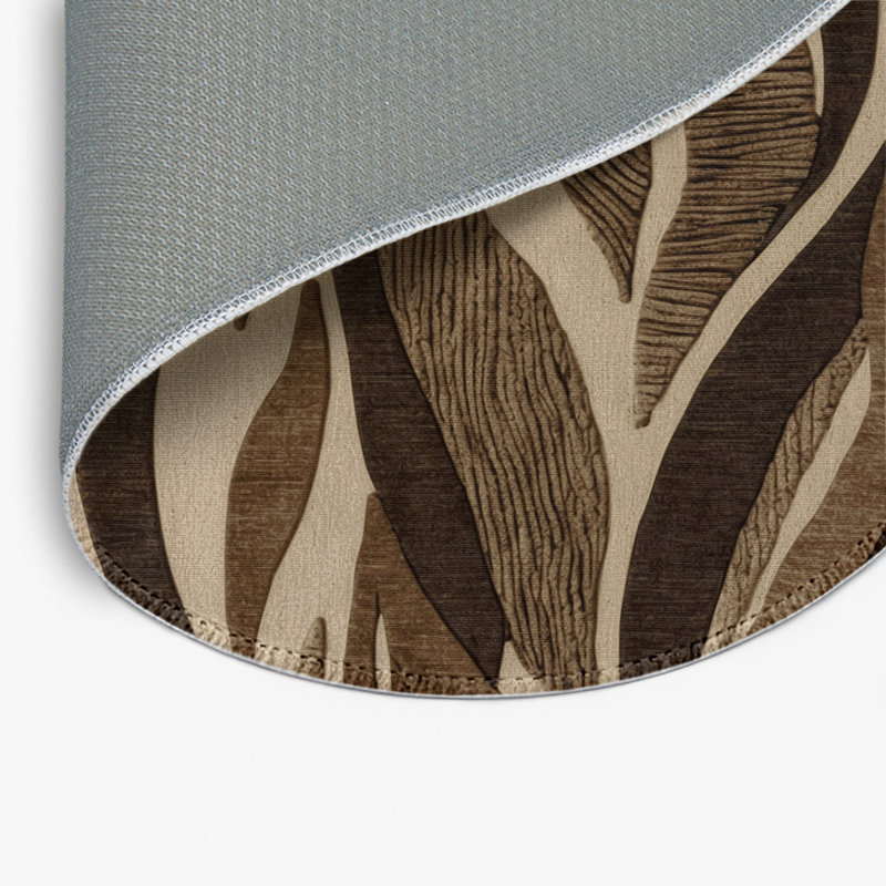 Tapis d'intérieur et d'extérieur brun Nature, Rond 5 pi