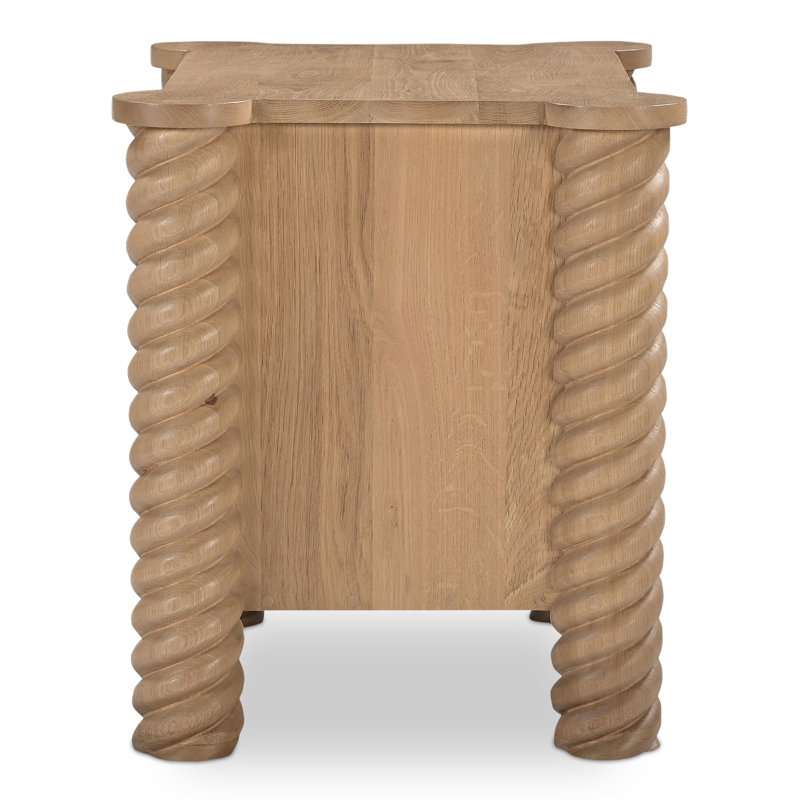Treccia 2 Drawer Nightstand Oak