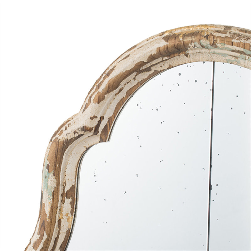 22" X 48" Large Cream &  Framed Wall Mirror