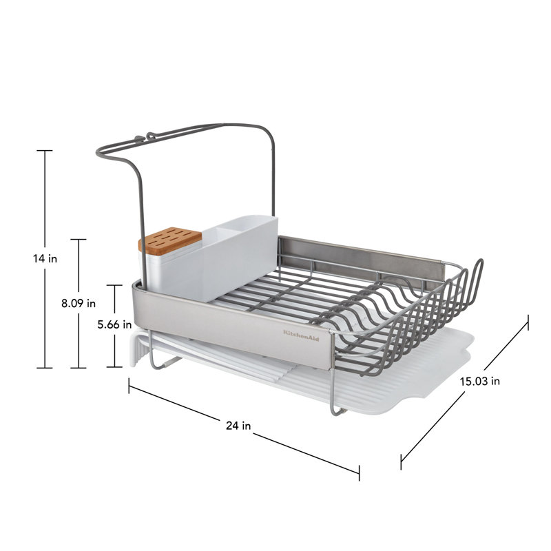 Égouttoir à vaisselle pleine grandeur KitchenAid®, H 14,25 po x l 15 po x P 17,63 po, Blanc