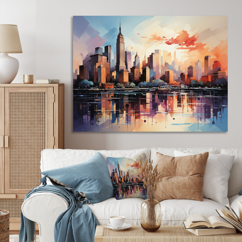 Pop Art New York II, reproduction d'art sur toile, H 12 po x l 20 po x P 1 po, Toile tendue