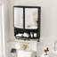 Armoire de rangement moderne à double porte en verre noir arqué de 61,6 cm (24,26 po) avec miroir incassable, étagères et porte-serviettes. Design gain d'espace, ouverture/fermeture facile. Parfait pour la décoration intérieure. Installation facile.