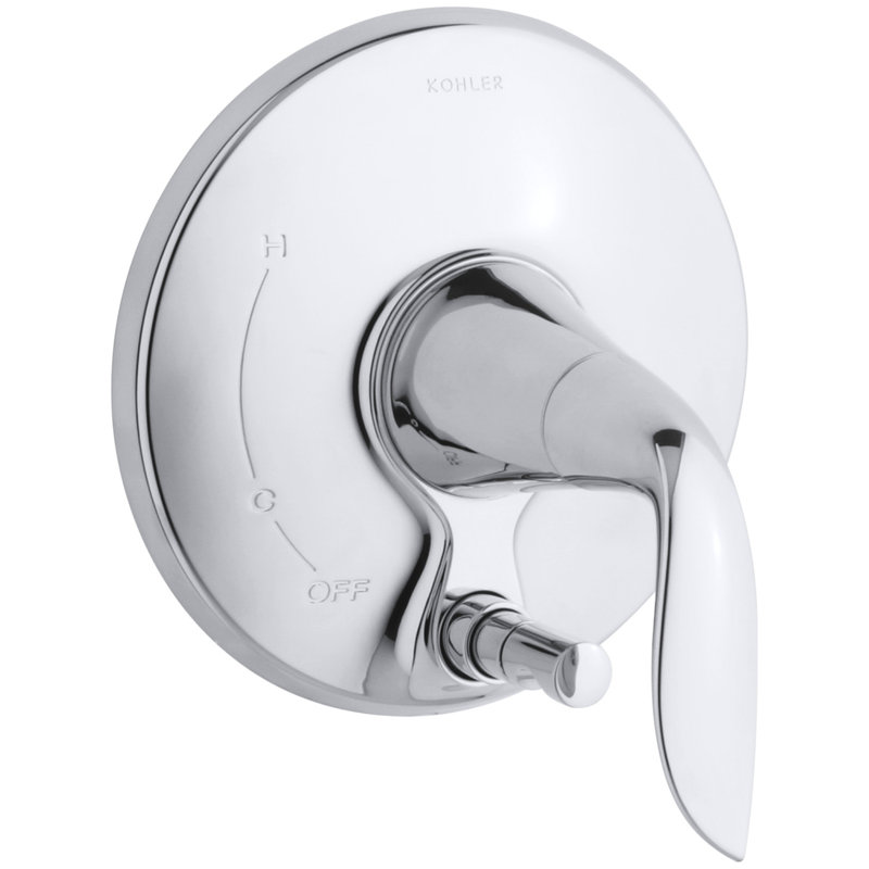 Ensemble de commande de vanne Refinia avec dÃ©viateur Ã  bouton-poussoir, vanne non incluse, Chrome poli