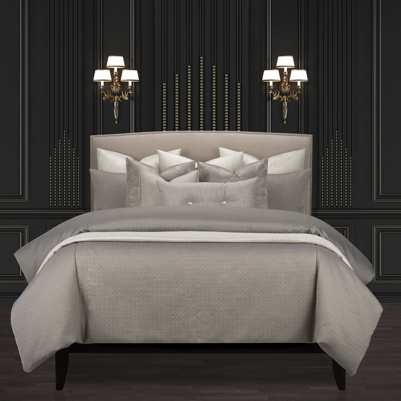 Manuscript Luxury Duvet Cover & Insert  Set, King Duvet Cover + 2 Throw Pillows, Truffle