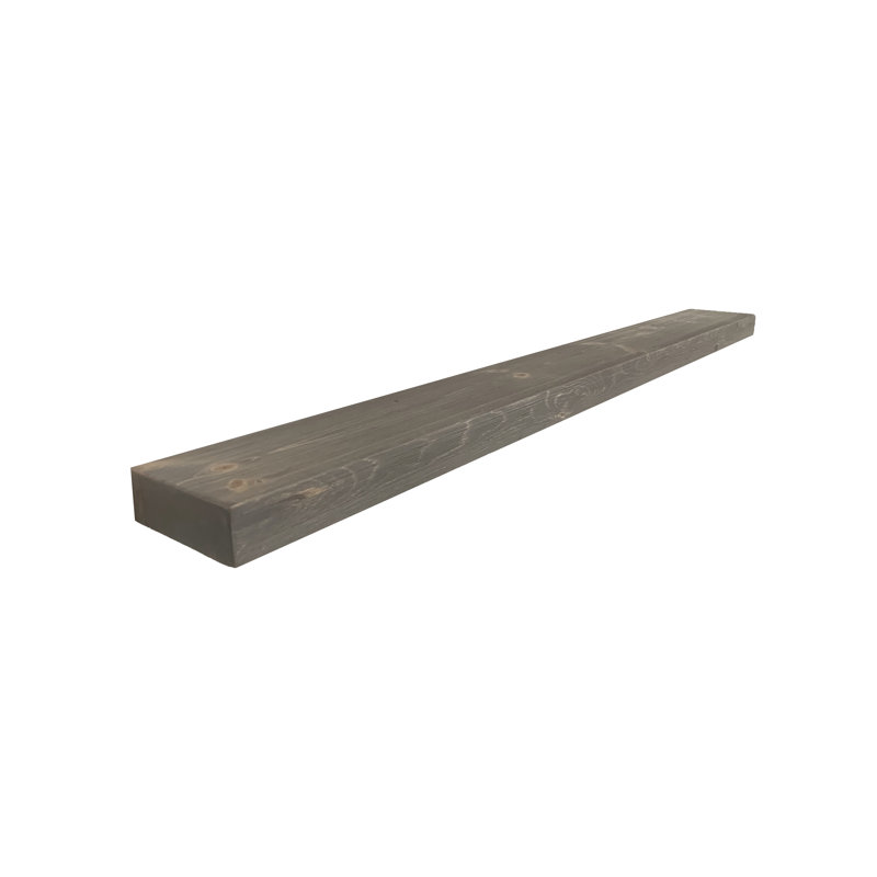 Eneas Pine Floating Shelf, 2" H x 60" W x 6" D, Gray
