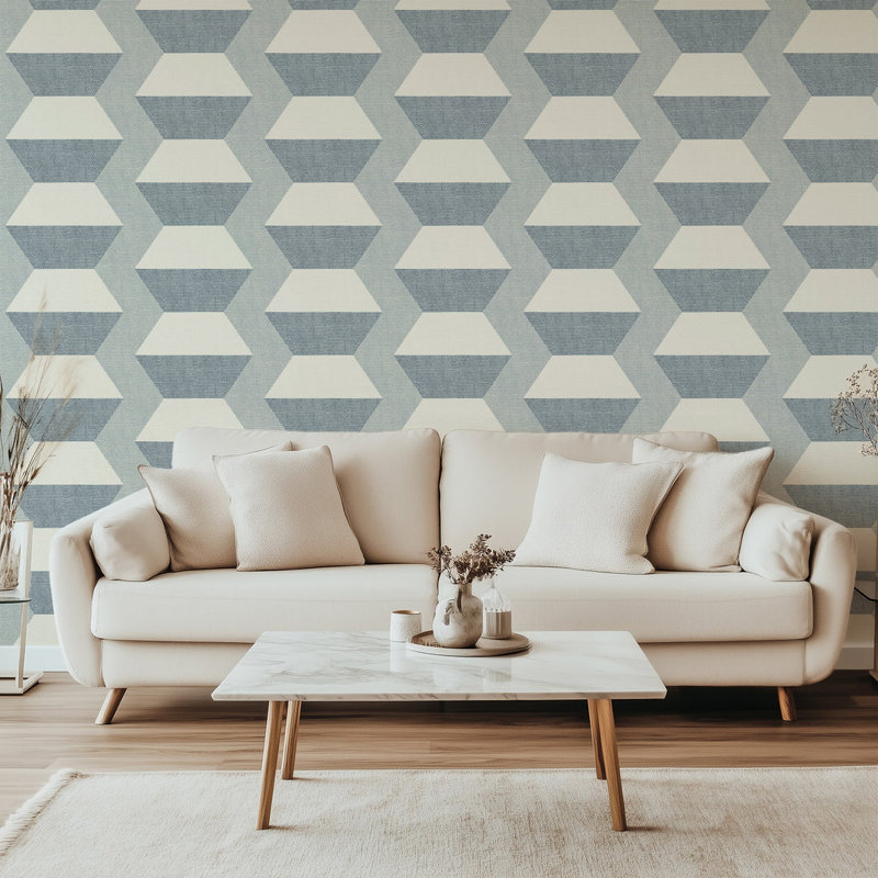 Infinity Blocks - papier peint laqué Blues, Non-Pasted, Blues, Faux Grasscloth