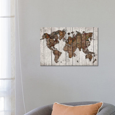 Wood Map - Gallery-Wrapped Canvas Giclée