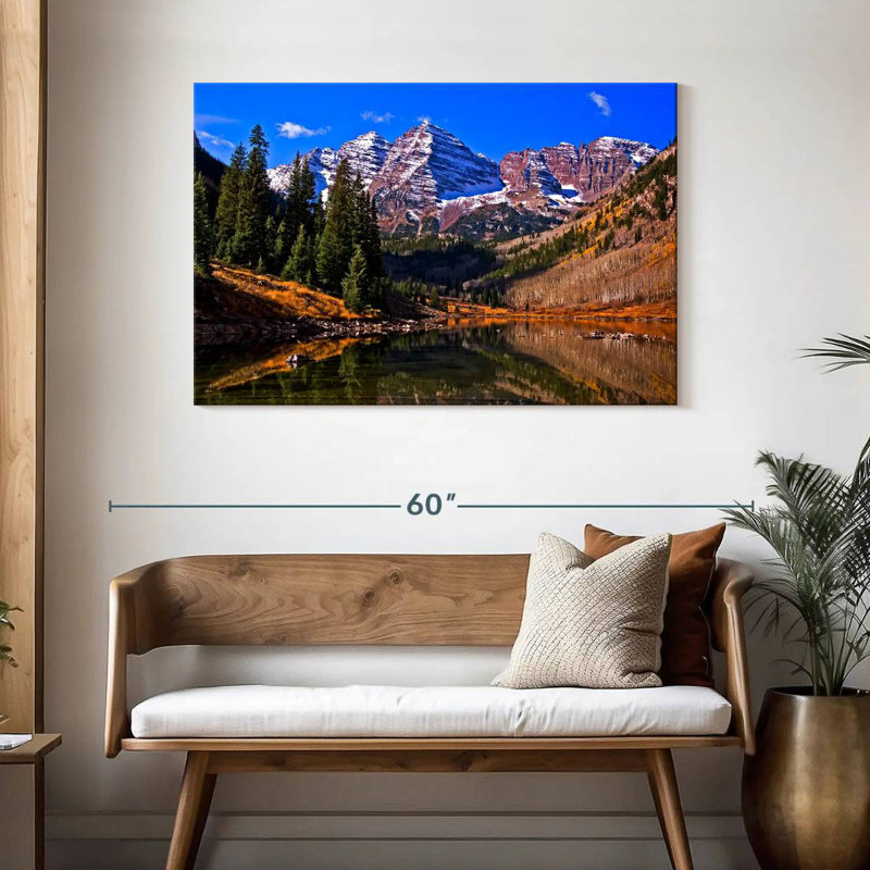 Maroon Bells pendant la saison d'automne, H 30 po x l 45 po