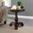 Round Wood Pedestal Side Table-1381795166