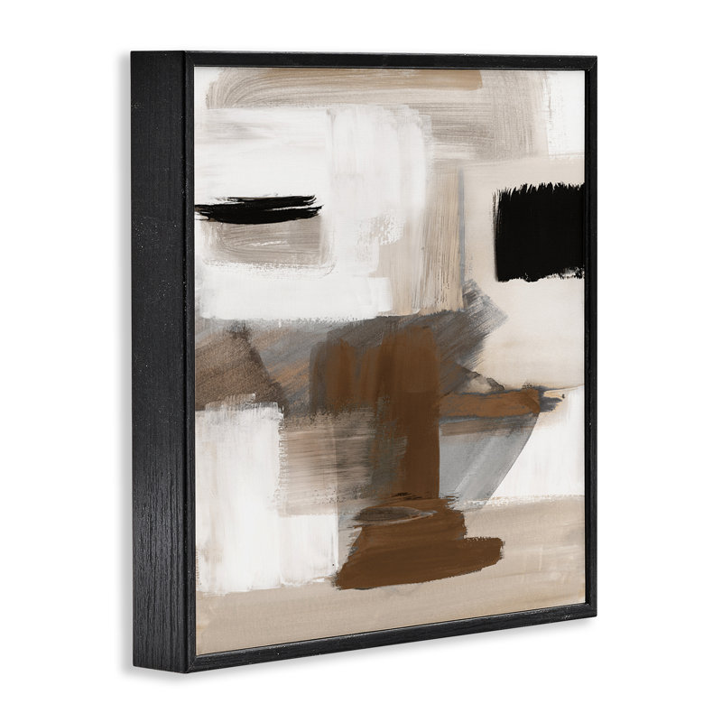 «Desert Impression», estampe numérique abstraite encadrée par Stella Chang, H 12 po x l 12 po, Giclée encadrée noir minuit