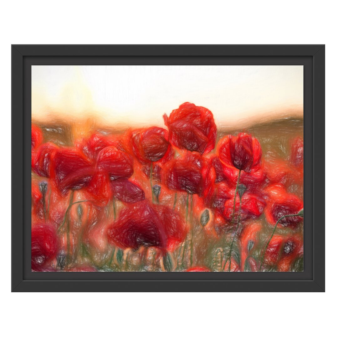 Gerahmtes Wandbild Feuriger Mohn