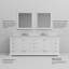 Meuble-lavabo double blanc l 84 po x P 22 po, comptoir en quartz blanc et miroirs 34 po-133260651