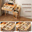 Coiffeuse de maquillage en bois massif avec armoire réversible, plateau en verre à DEL et rangement réglable, miroir non inclus-570006686
