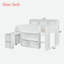 Lit mezzanine avec plusieurs tablettes de rangement, bureau et DEL-315847090
