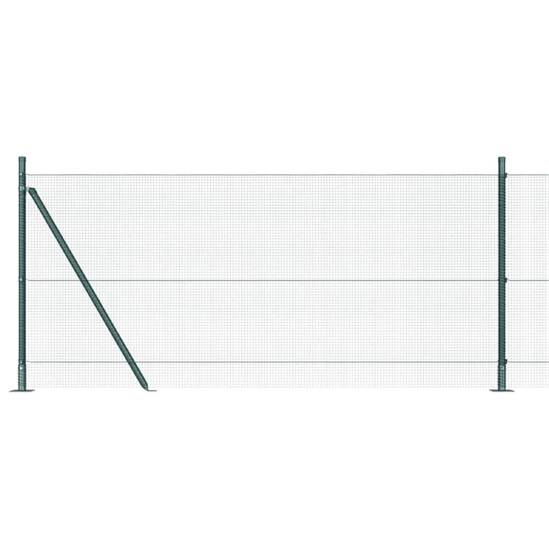 Vidaxl Fence With Posts Steel, 100cm H x 1000cm W x 3.2cm D, Green