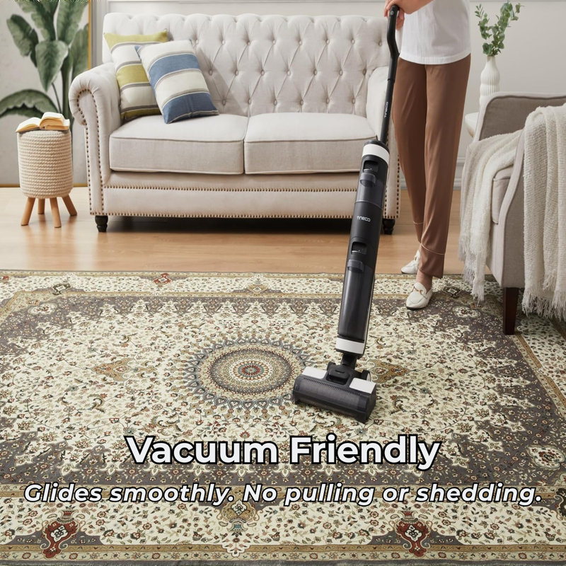Soft Cashmere Feel Area Rug – Non Slip Low Pile Living Room & Bedroom Carpet, Machine Washable, Runner 60 x 110 cm