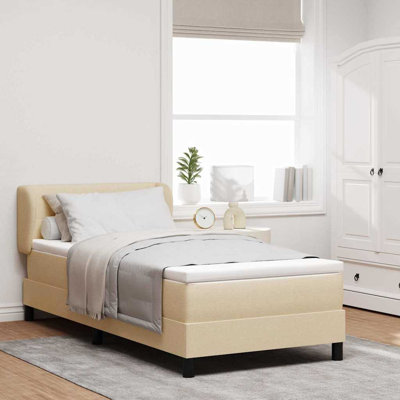 Lit sommier tapissier avec matelas Vidaxl crème 35,4 "x 74,8"