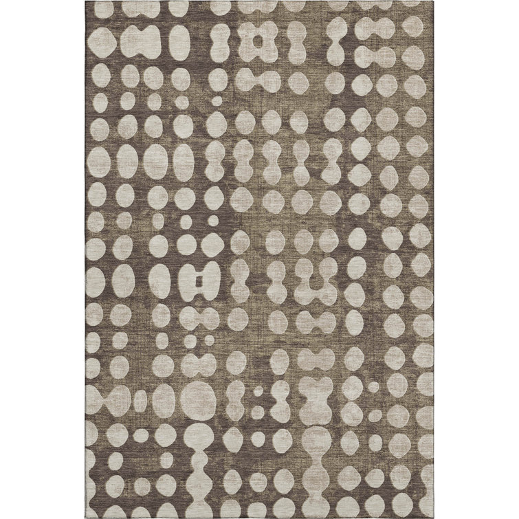 Premium Machine Washable Prisco Brown Rug