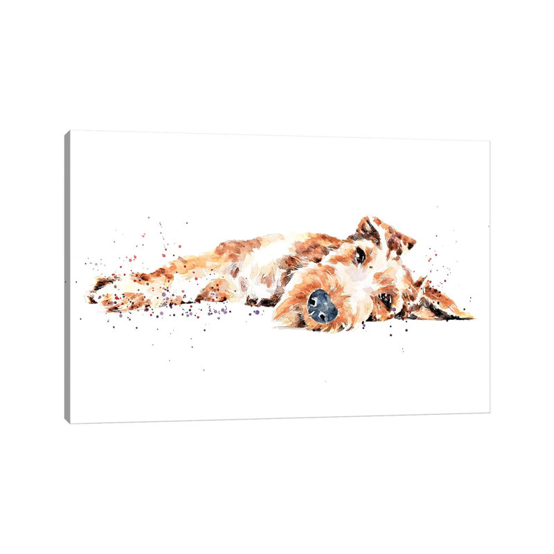 Terrier irlandais II par Edswatercolours - Toile tendue, estampe numérique sur toile tendue, H 8 po x l 12 po x P 0,75 po