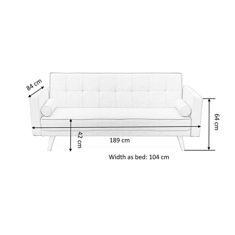 Mccarty 189cm Upholstered Futon And Mattress, Dark Blue