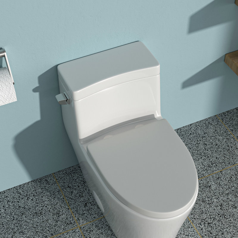 Ceramic Toilet With High Porcelain Quality - One Piece, White, Soft Closing Seat, Tornado Flush, Elegant Appearance Piece In White Low Water Absorption, Close