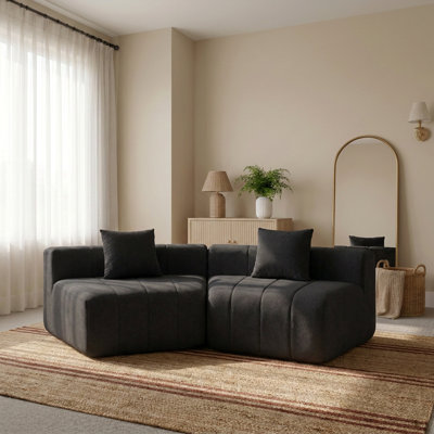 Curved Modular Sectional Sofa with 2 Pillows - No Assembly Required